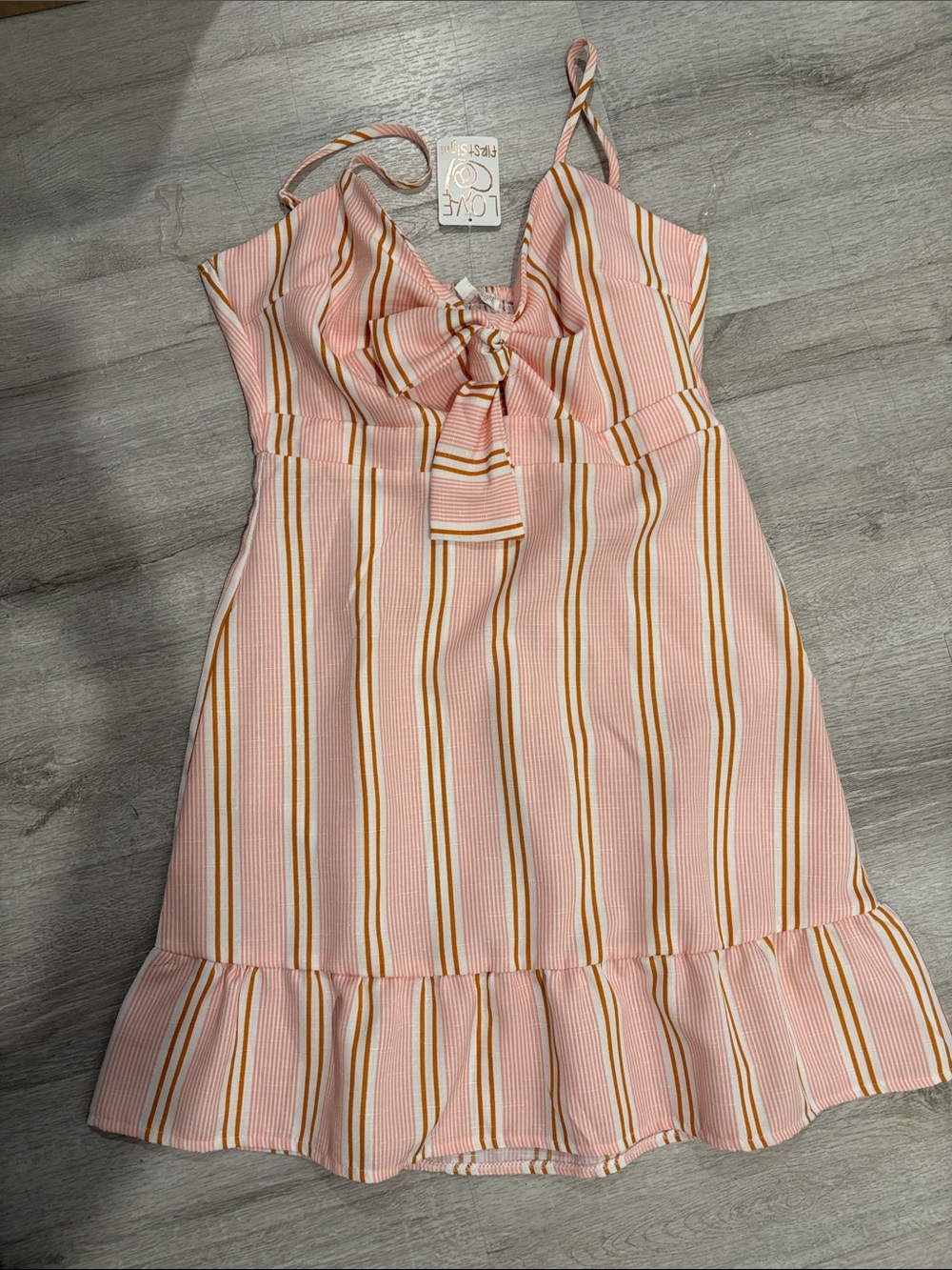 Pink Striped Bow-Front Sundress